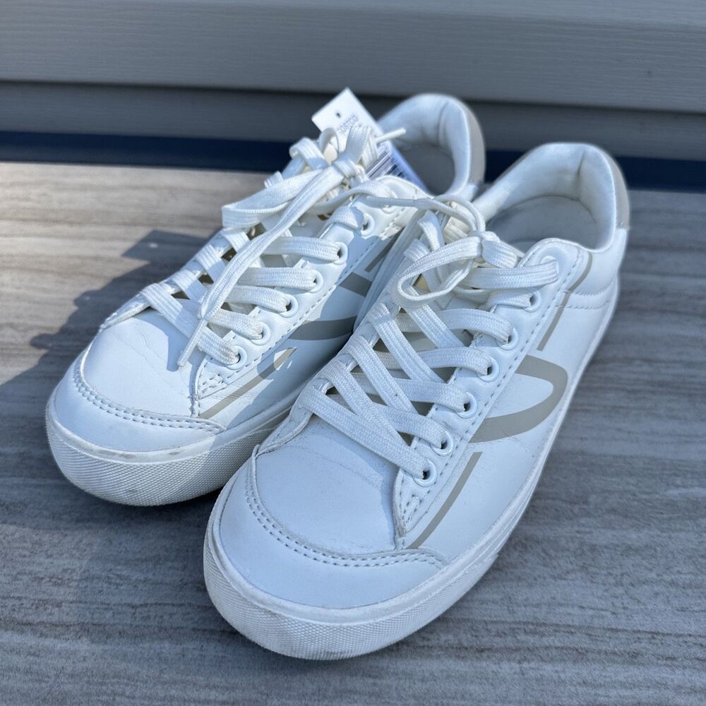 Tretorn Women's Serve Lace-Up Casual Sneakers Shoes White & Grey Size 6 Used